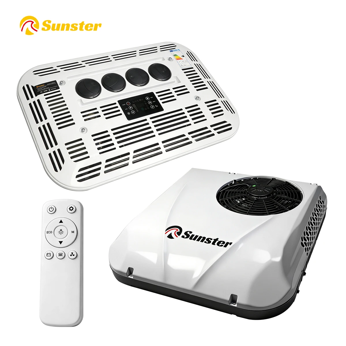 

12V 24V Rooftop Electric Parking Air Conditioner Fast Cooling Quiet Roof AC Unit For RV Campers Travels Trailers Vans Cars