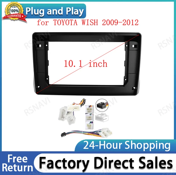 10 Inch 2 Din Car Facia for TOYOTA WISH 2009-2012 Stereo Panel Dash Mount Installation DVD Frame Kit In-Dash