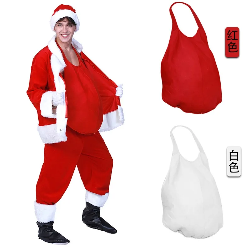 

Xmas Cosplay Red Plush Clothes Men Women Stage Performance Prop New Year Warm Outfit Medieval Carnival Party Funny Costume