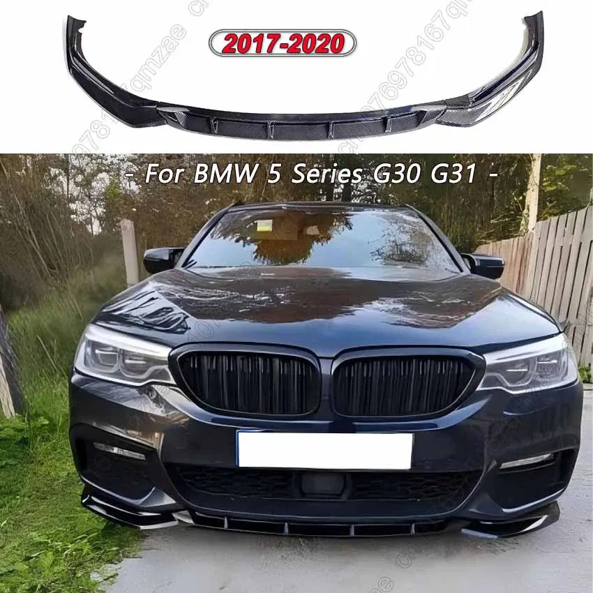 

For BMW 5 G30 G31 525i 530i 530d 540i M 2017-2020 Car Front Bumper Lip Chin Guard Diffuser Cover Deflector Body Kits Gloss Black