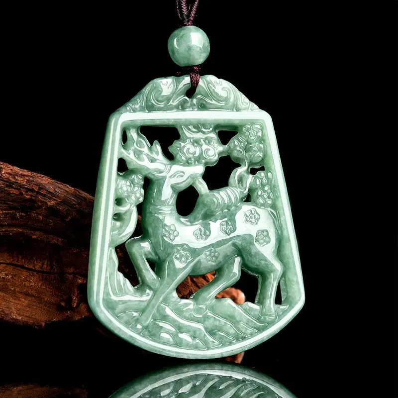 

Bean Green One Deer with You, Sika Deer Pendant, Ethnic Style Couple, Men and Women's Pendant