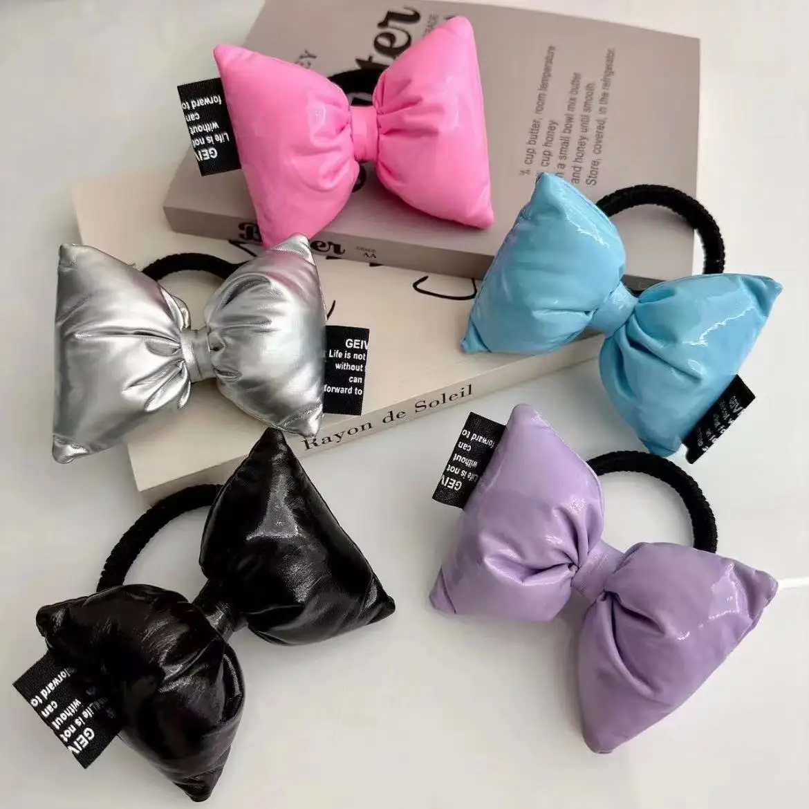 

Dopamine Bright Bow Hair Rope Large Head Back Haircord Headdress Y2K Cute Funny Hair Trim for Women Girls Hair Accessories
