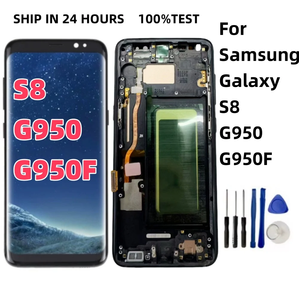 Поп-ноОВЫЙ ТЕСТ TFT Высокое качество для Samsung Galaxy S8 G950 G950F ЖК-дисплей с цифровым преобразователем сенсорного экрана и рамкой в сборе