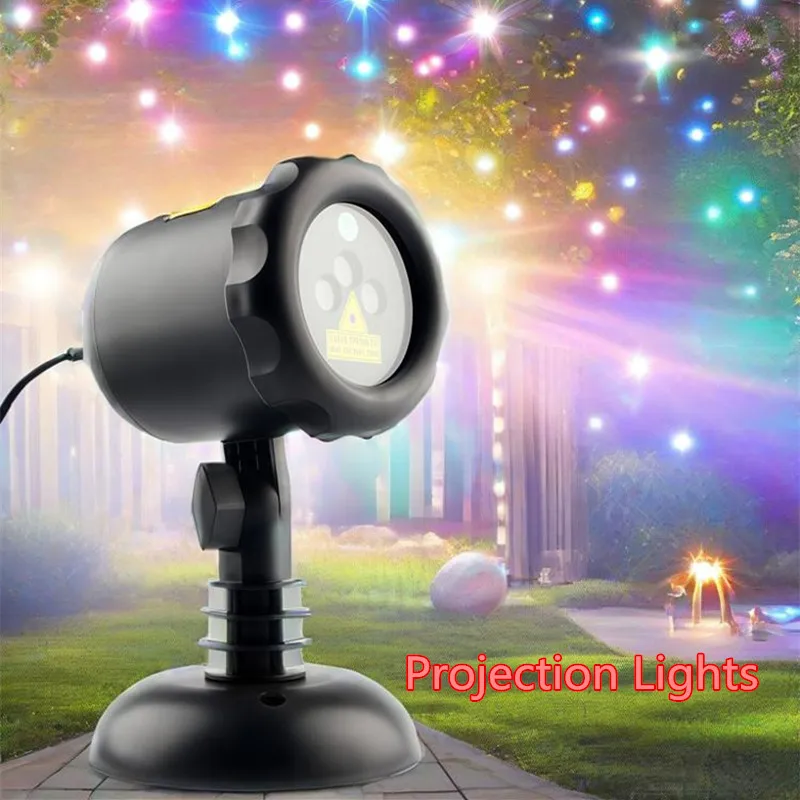 

Christmas Outdoor Colorful Dynamic Firefly Projection Lights 5W Park Courtyard Atmosphere Decoration Full of Stars Laser Lamp