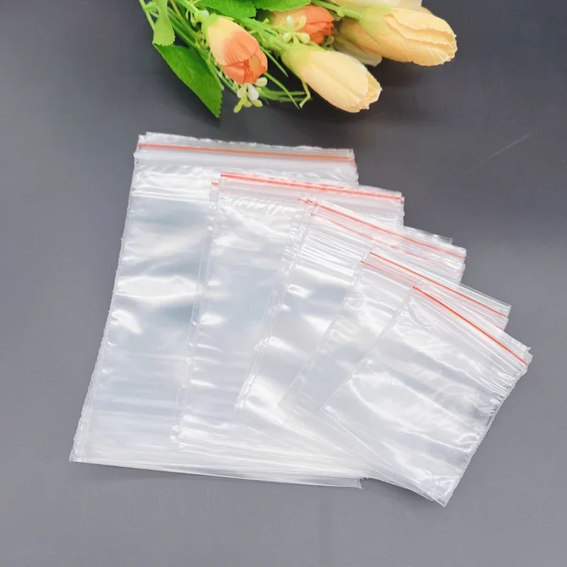 1000pcs Plastic Ziplock Bags Reusable Self-Sealing Plastic Gift Bags For Jewelry Wedding Packaging Pouch Reclosable Storage Bag