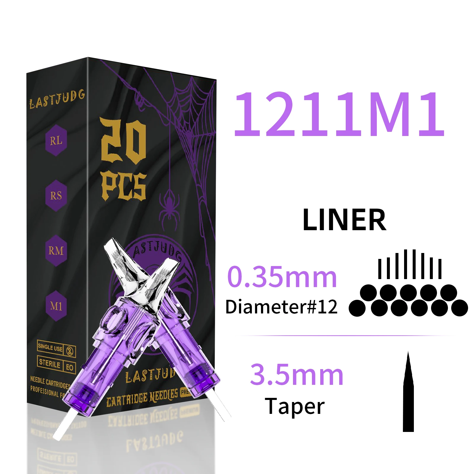 LASTJUDG Tattoo Needles 20PCS Disposable Tattoo Needles RL RS M1 RM Permanent Makeup Tattoo Cartridge Needle For Tattoo Pen image 3
