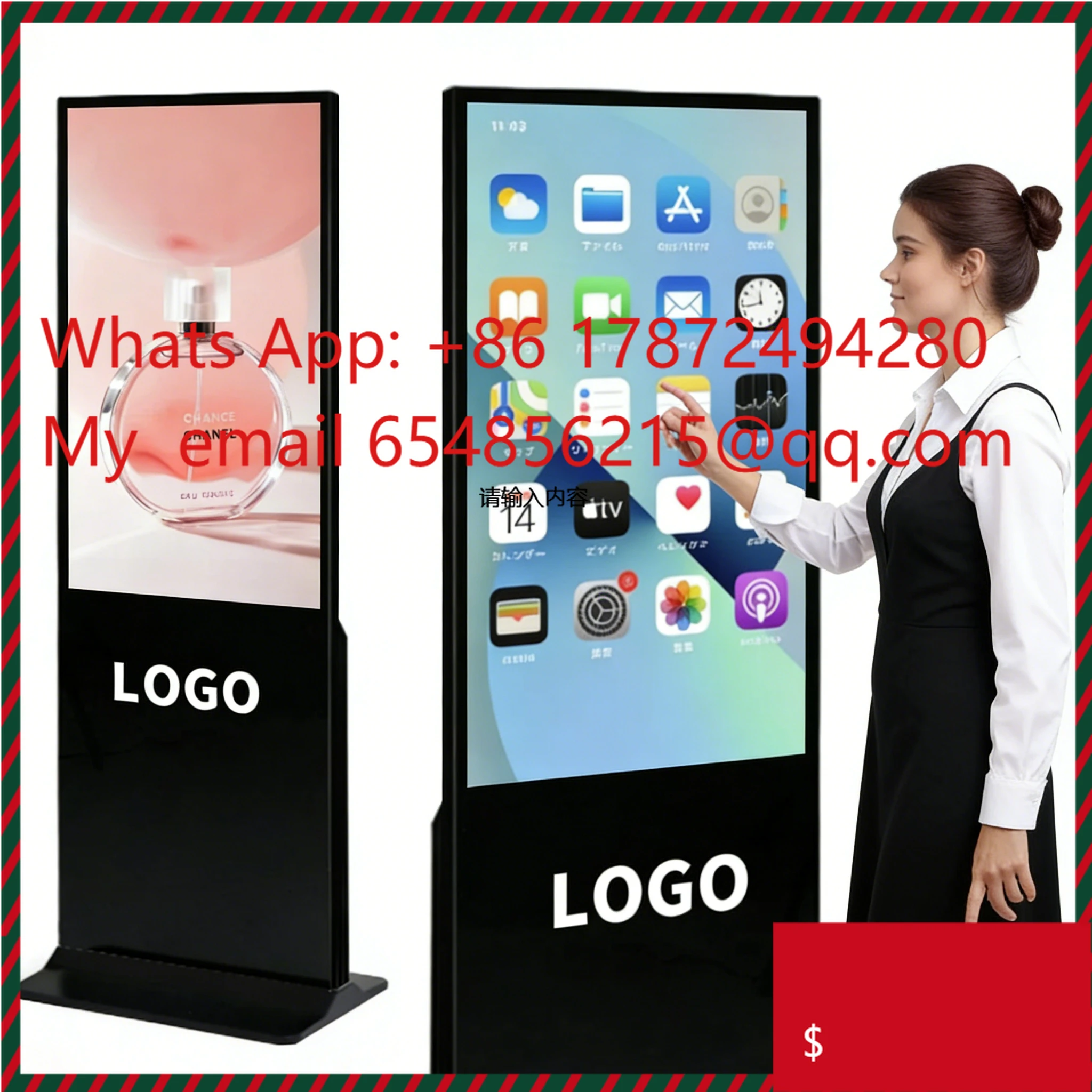 55 Inch Touch Screen Digital Panel Vertical Lcd Display Totem Digital Advertising Screen Signage And Digital Screens