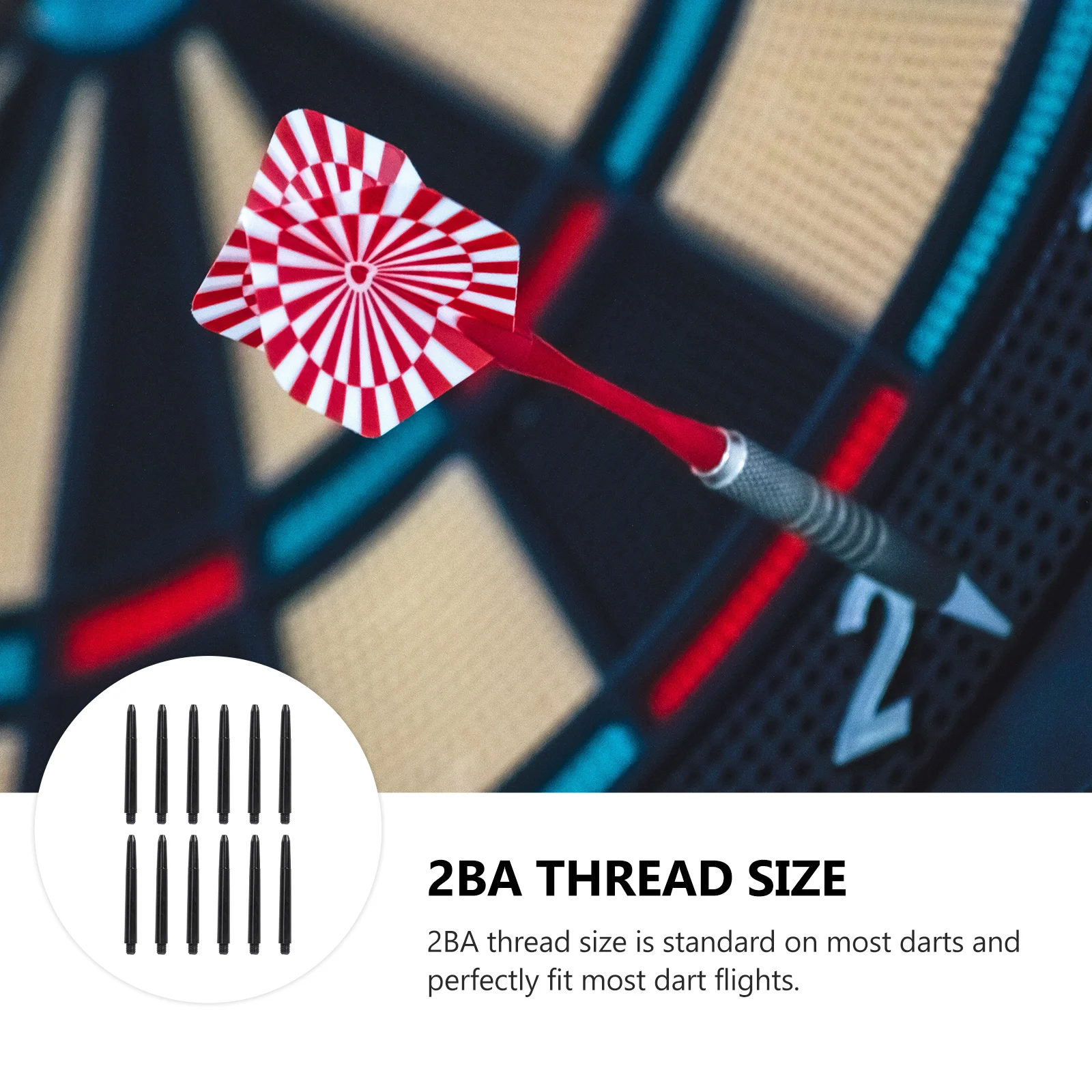 Arbres de fléchettes en plastique, 100 Mm, moyens avec filetage noir, légers pour accessoires de vol stables, tiges de lancer de tiges, 48 pièces