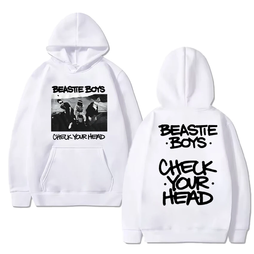 سترة Rock Beastie Boys Check Your Head Album مزدوجة الجوانب مطبوعة بغطاء للرأس للرجال والنساء ملابس الشارع الشهير للجنسين من الصوف
