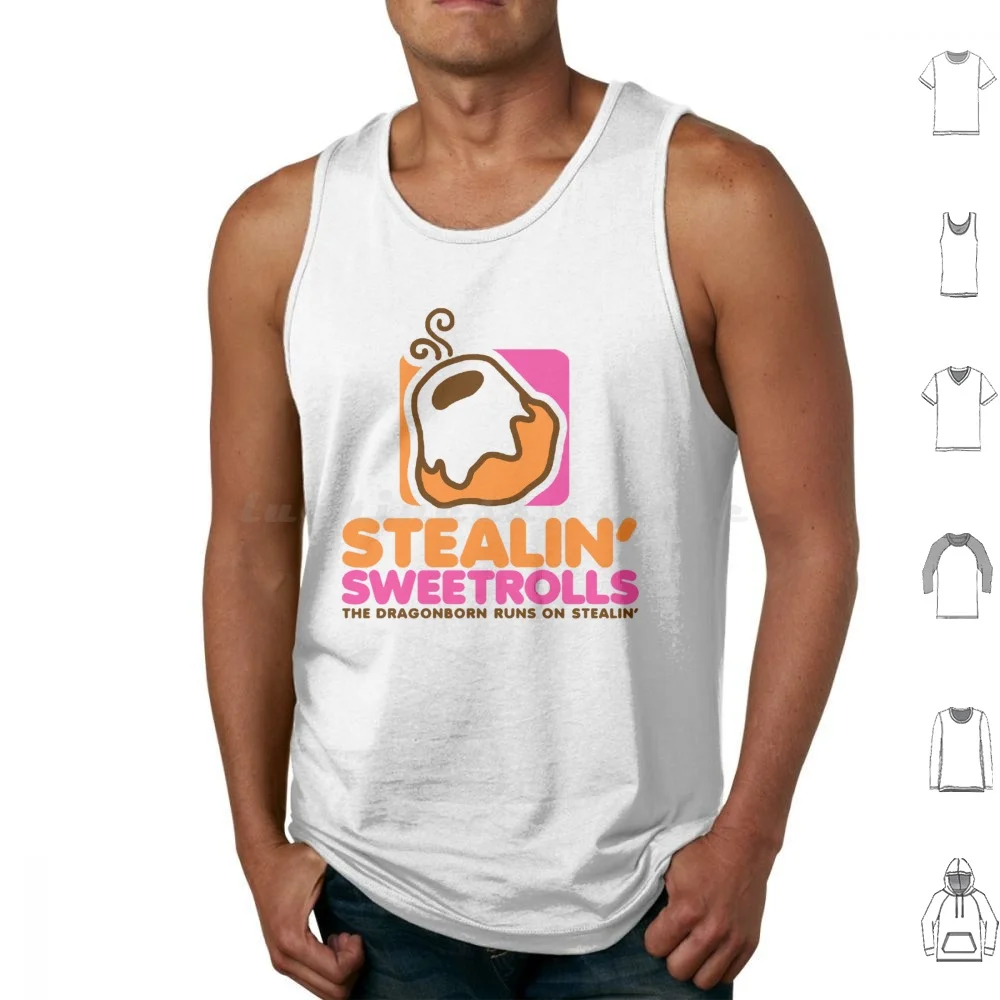 Stealing Sweetrolls 2 Tank Tops Print Cotton Eso Tes Open World Rpg Npc Mmo Oblivion Morrowind Sweet Roll Dragonborn Sweet