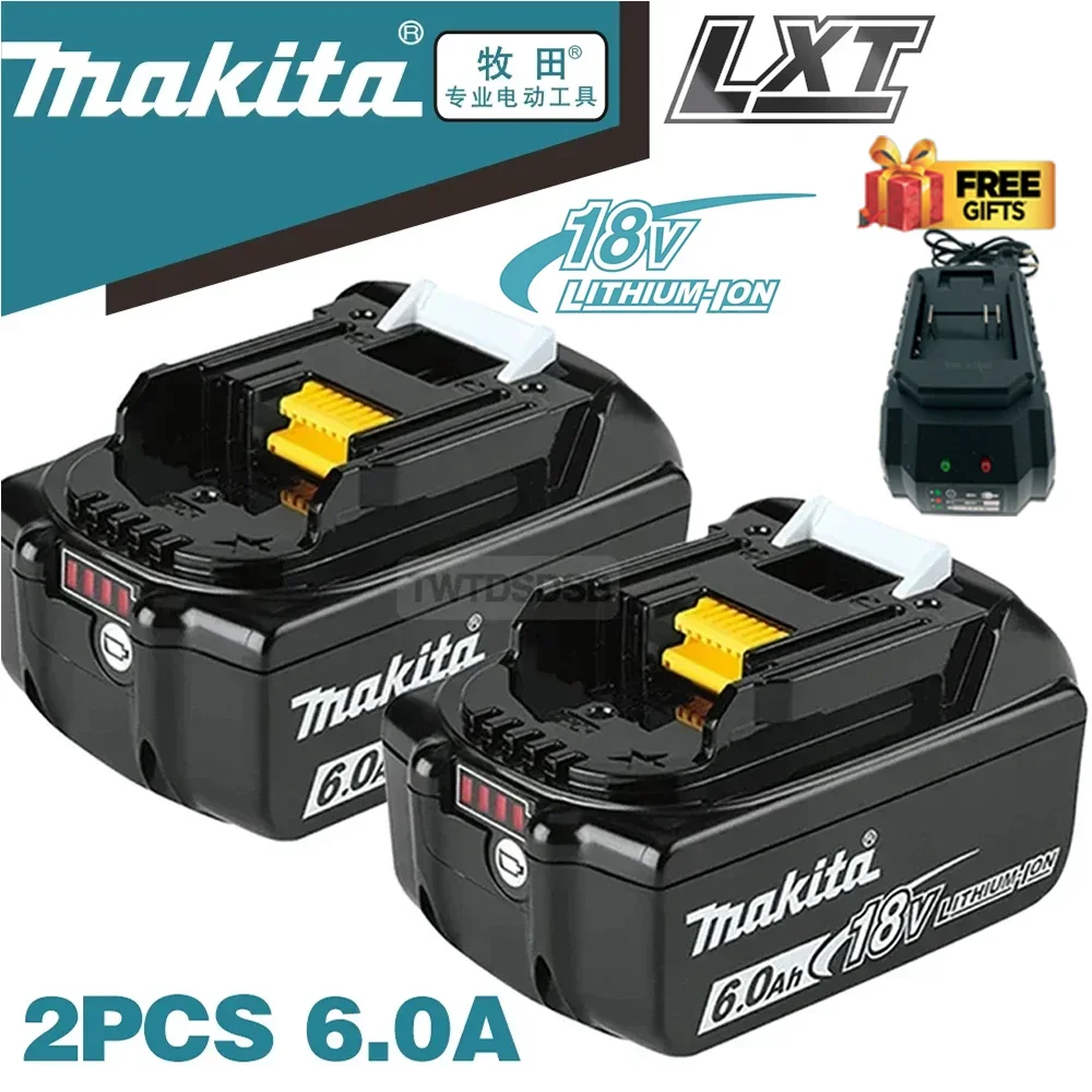 

Original Makita 18V 6Ah rechargeable battery, LED displays battery level, for Makita BL1830 BL1840BL1860B BL1850 power tools