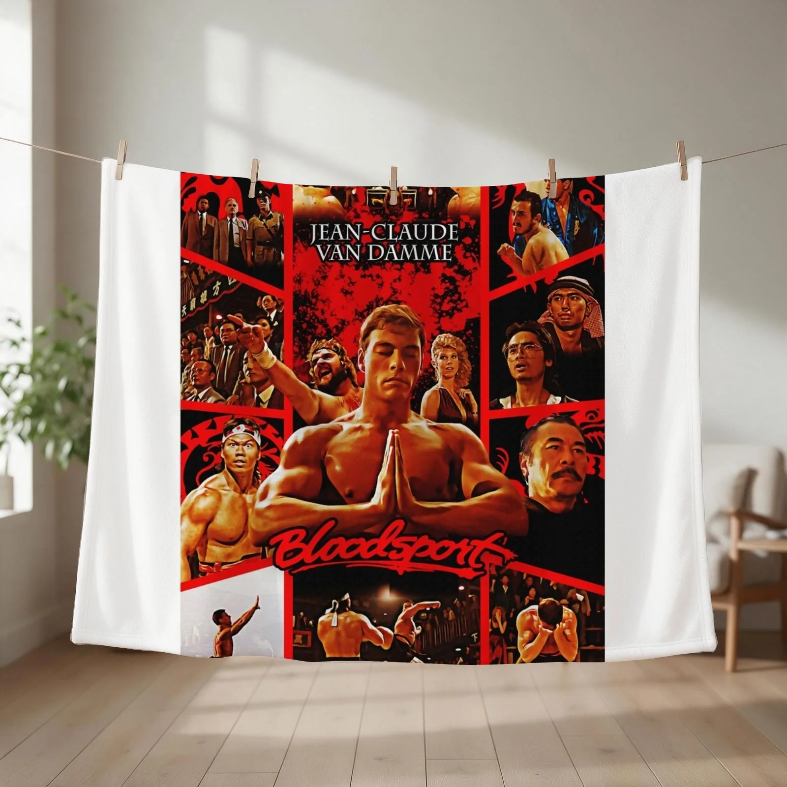 BLOODSPORT alternative movie poster Throw Blanket Thermal Loose Giant Sofa Plaid on the sofa Blankets