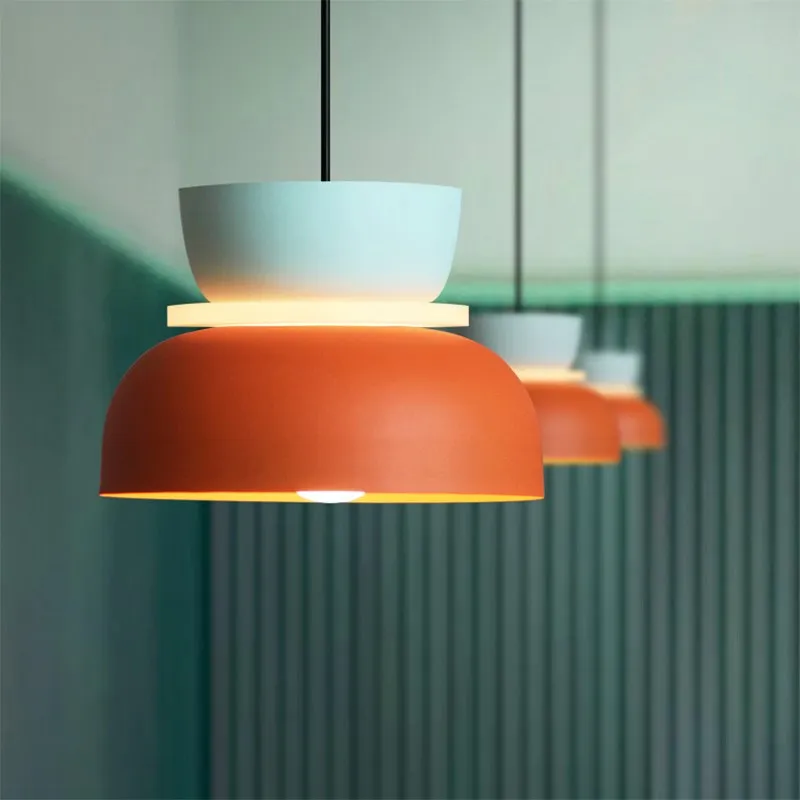 Nordic LED Pendant Light Macaron Minimalist Hanging Lamps For Ceiling Bedroom Restaurant Living Room Interior Home Decor Fixture