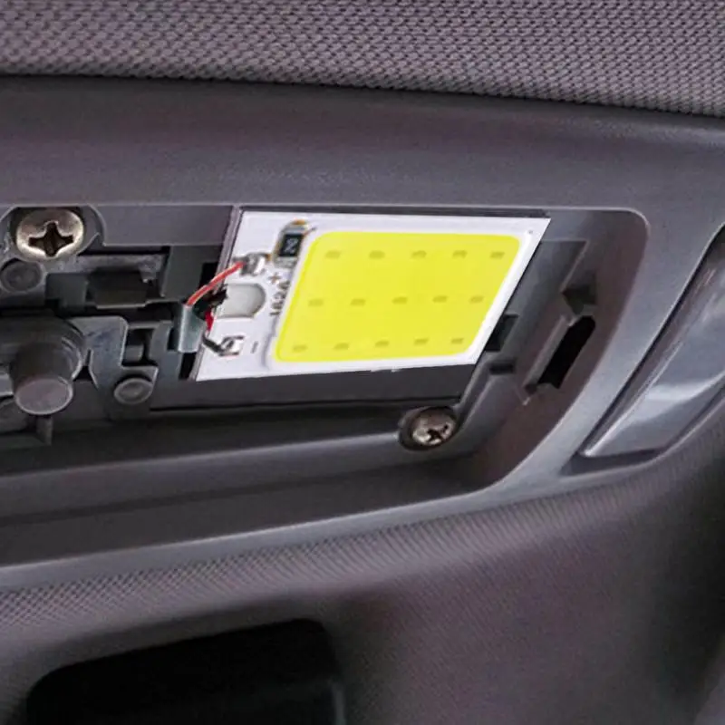 Car Interior LED Panel Light Kit Super Bright COB: Universal Adapters Dome Trunk Lighting Replacement