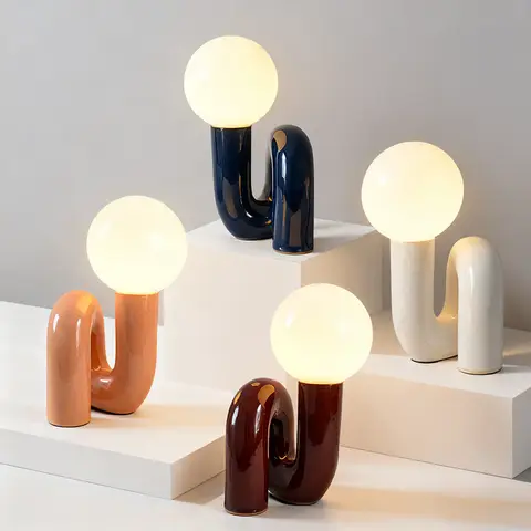 Postmodern Resin Table Lamp Nordic Italy Design desk lights colorful children's room bedroom bedside night light Atmosphere home