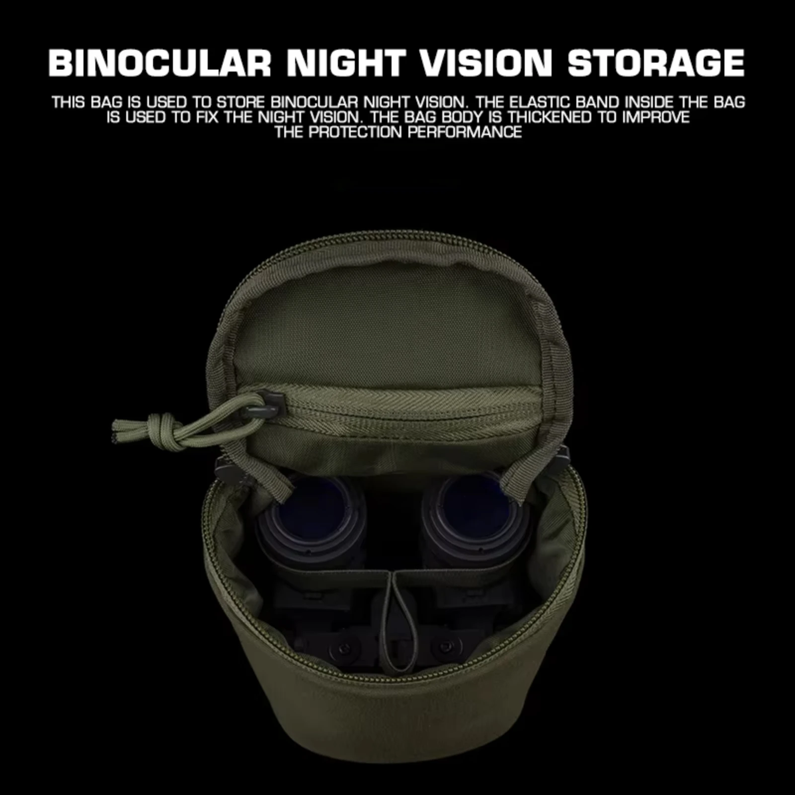 Tactical NVG Pouch Padded NVG Pocket MOLLE Binocular Night Vision Goggle Carrying Case Holder Bag for Airsoft Shooting Hunting