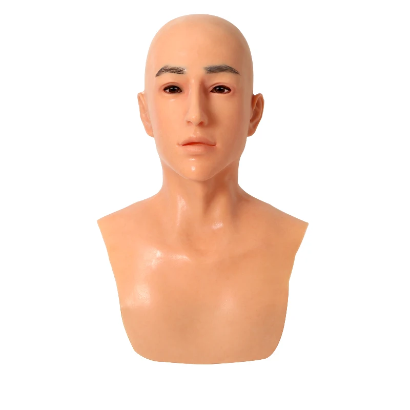

Realistic Silicone Masks Young Man Male Face Cosplay Halloween Crossdresser Props Funny Masque Makeup Performance Headgear
