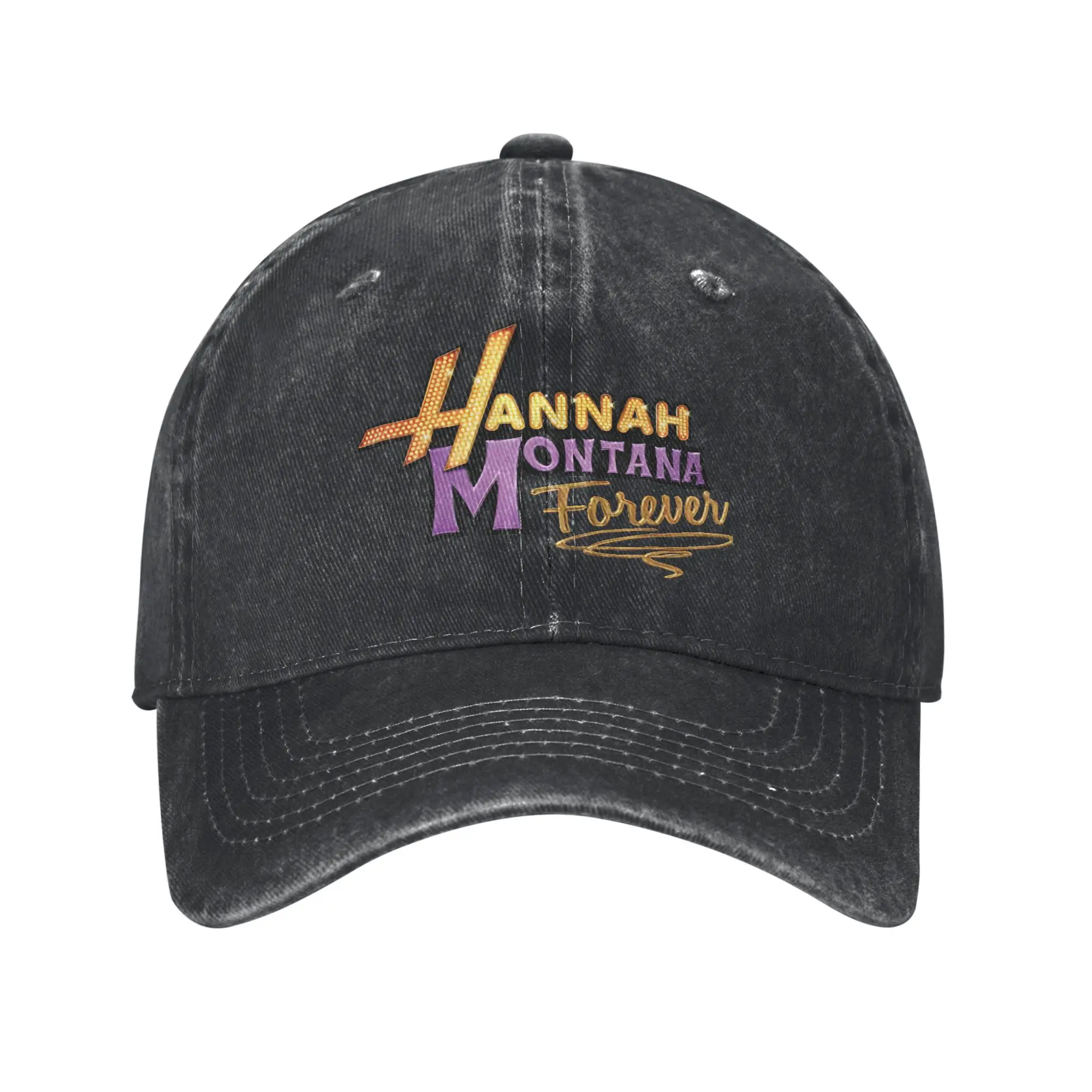 

Unisex Hannah Montana 20Th Anniversary Printed Hats Fashion Distressed Denim Baseball Cap Adjustable