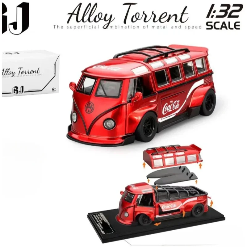 1:32 T1 Bus Modell Sound Licht Kinder Junge Diecast Spielzeug Fahrzeug Kollektive Wohnkultur Metall Miniatur Voiture – Detail 8