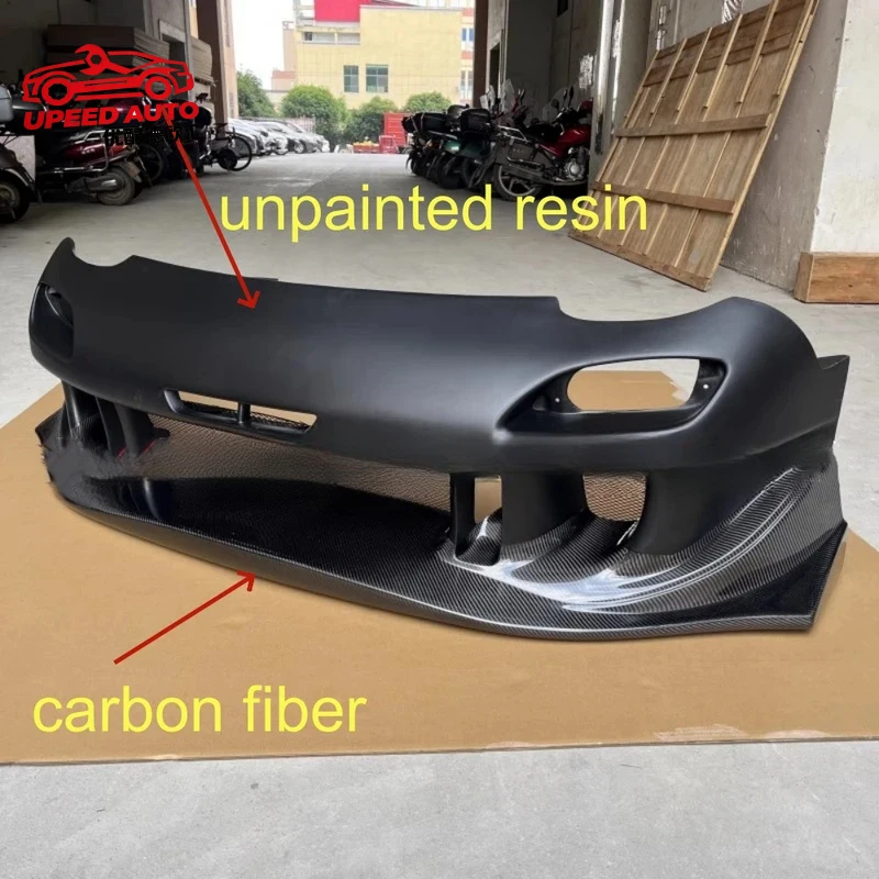 Adecuado para ensamblaje de marco de luz antiniebla de parrilla inferior delantera de parachoques de resina sin pintar Mazda RX7, accesorios modificados, kit de carrocería