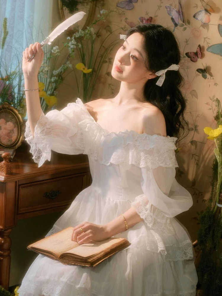 

Artistic Photography Vintage Style Oil Painting Dress for Studio Photography Girls Dress Portrait Photography Costume