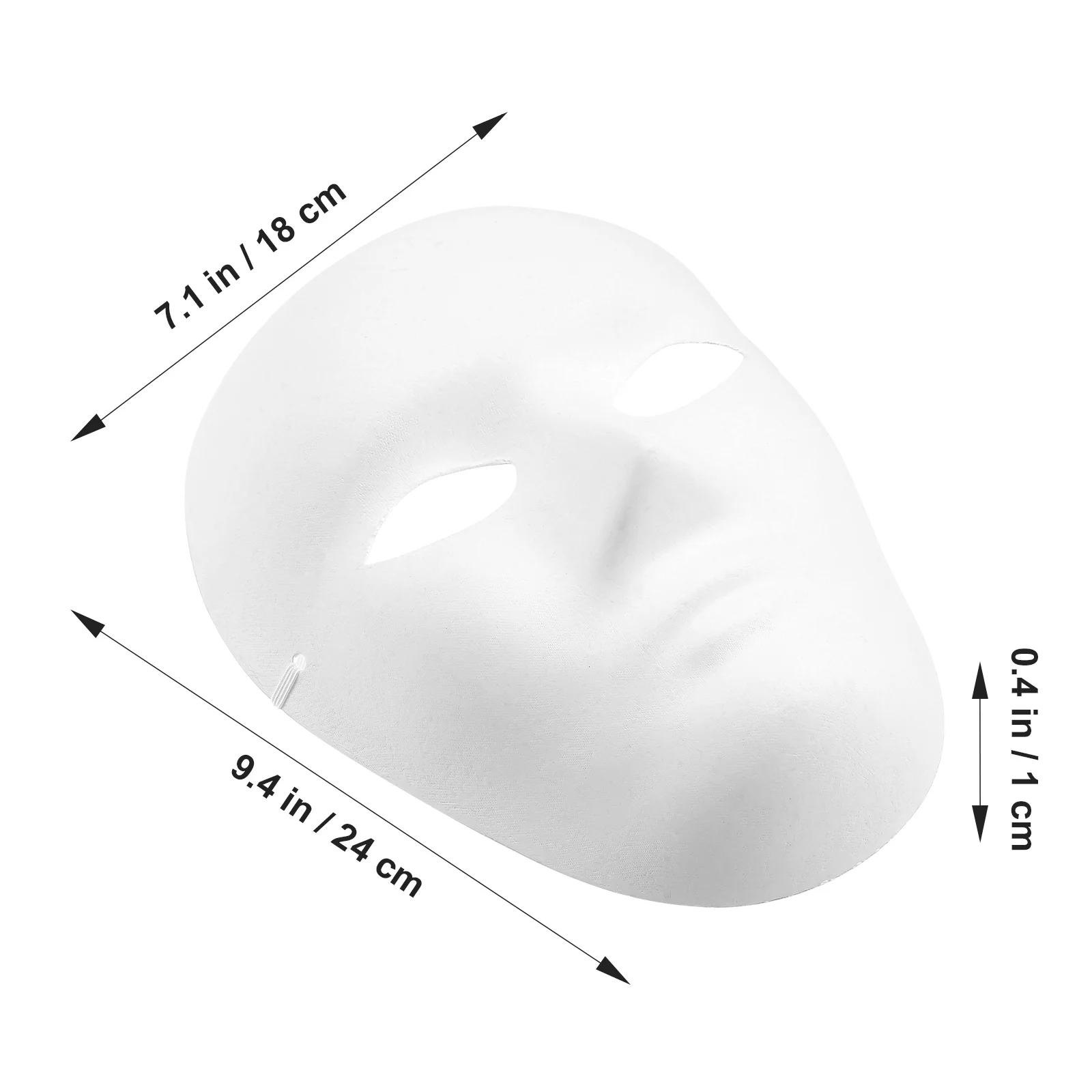 4 Uds máscara de Halloween cara masculina blanca pulpa máscaras en blanco para pintar mascarada de papel DIY