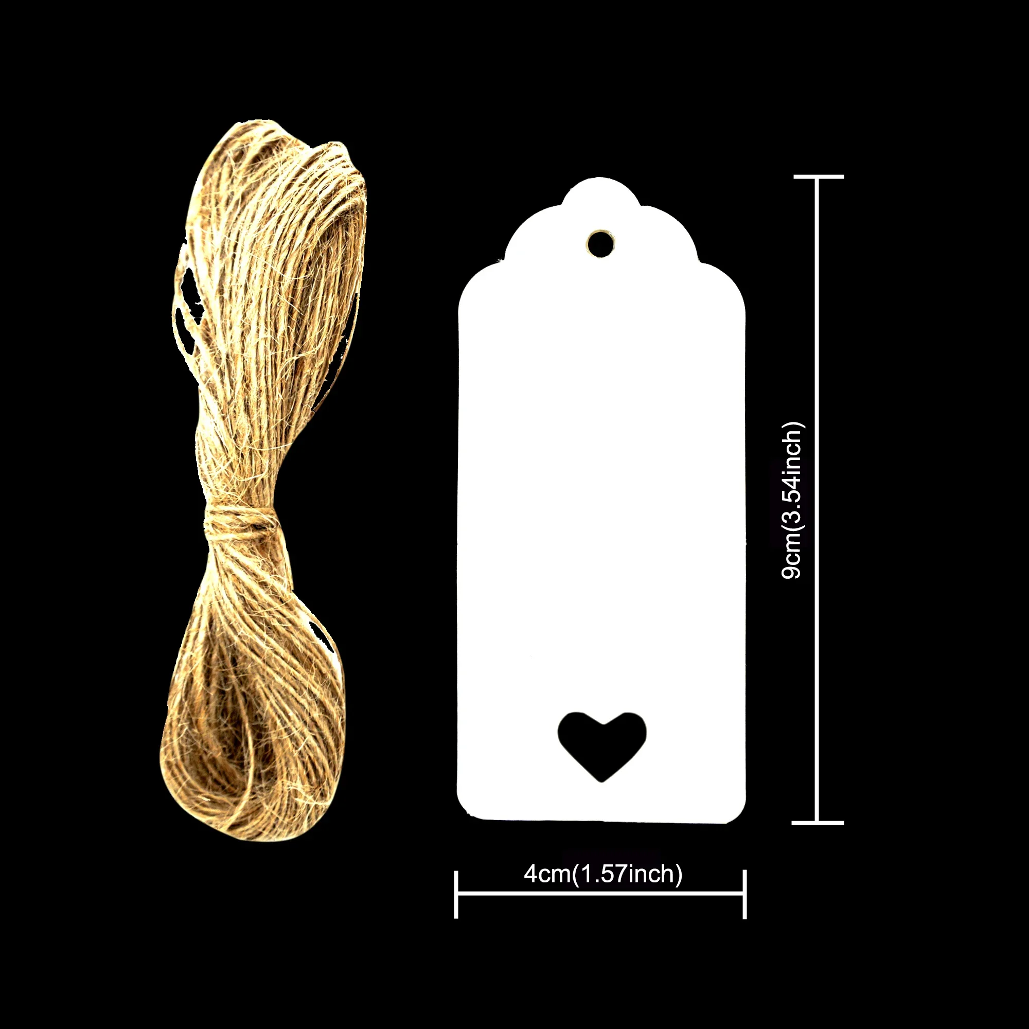 Hollowed Heart Kraft Paper Tags White Black Gift Cards Labels Luggage Bag Wedding Note Blank Price Hang Tag Decor 100Pcs