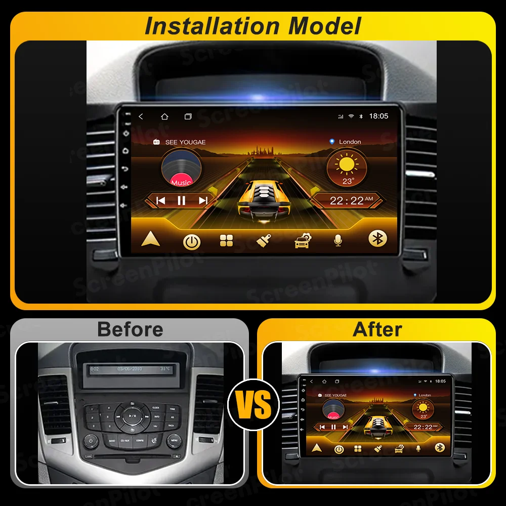 Android 16 For Chevrolet Classic Cruze 2009 2020 2011 2 din Car Radio Multimedia Video Player Carplay Bluetooth 8 Core Wifi 5G