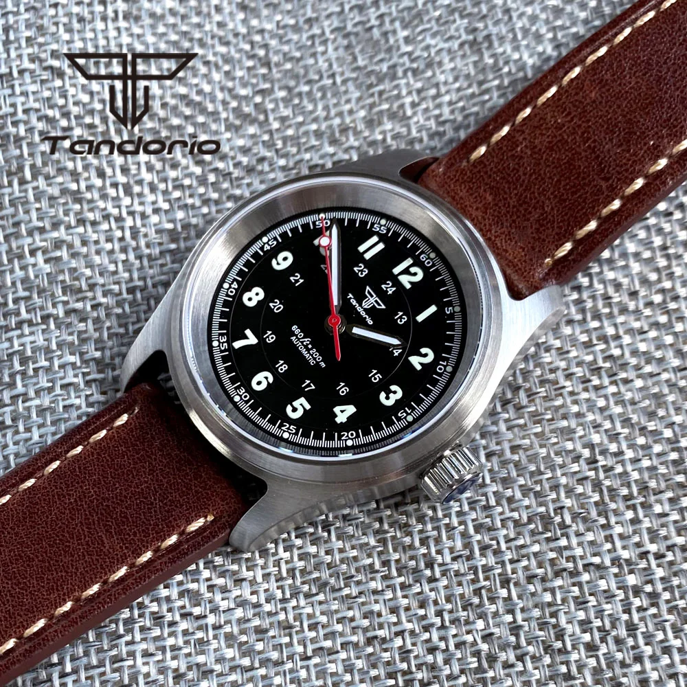Tandorio 36 mm modische 20BAR automatische Tauchfliegeruhr für Herren und Damen NH35/PT5000/Miyota8215 Movt Saphir-Armbanduhr, grüne Lume – Detail 19
