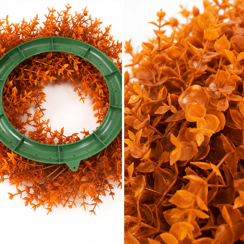 40cm Herbst-Eukalyptuskränze, Künstlicher Herbstkranz als Dekoration für Haustür, Thanksgiving, Landhaus, Wand, Zimmer, Außenbereich und Heimdekoration – Detail 5