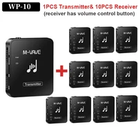 Venta al por mayor Original m-vave WP-10 2,4G auricular inalámbrico Monitor transmisor receptor recargable sistema M8 con botón de volumen