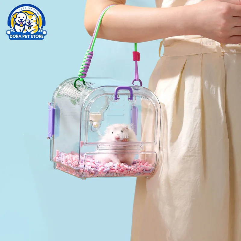 

Hamster outdoor cage transparent panoramic portable hand-held flower branch mouse honey bag flying squirrel golden bear outdoor