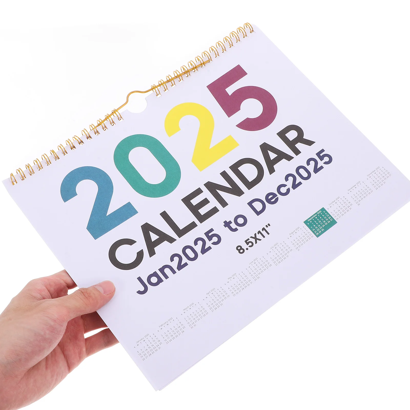 1pc 2025 Office Calendar Wall Hanging Calendar Clear Printed English Calendar European Style 2025 Planner Monthly Wall Calendar