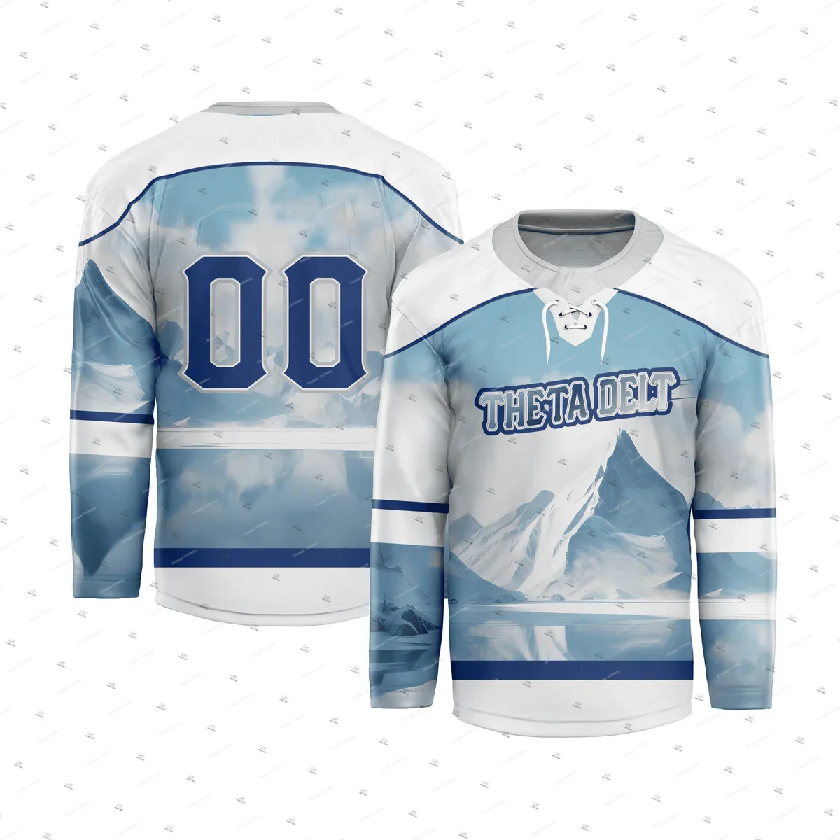 Custom Name Logo Graffiti Retro Vintage Hockey Jersey Lace Shirts Long Sleeves 3D Print Unisex Harajuku Casual Funny Pullover 0
