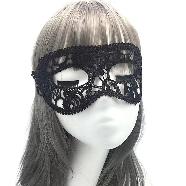 Damen Gothic Spitzenmaske Cosplay Halloween Party Karneval Sexy Damen Kostüme Weihnachten Halbgesicht Tier Rollenspiel Masken Kleid – Detail 17