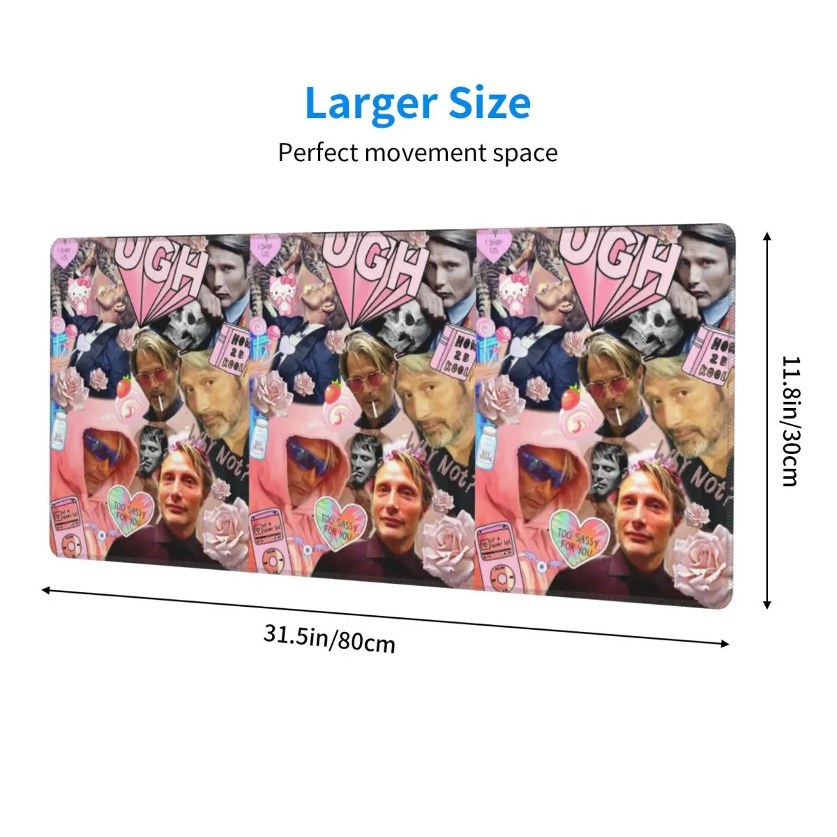 Large Mouse Pad Mads Mikkelsen Collage Greeting Card36 Gamer PC Laptop Mats Keyboard Carpet Computer Gaming Desk Mat