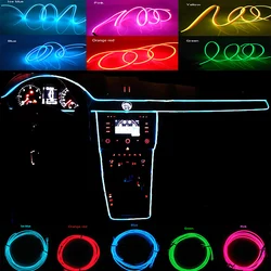 1M/2M/3M/5M Car Interior Led Decorative Lamp EL Wiring Neon Strip For Auto DIY Flexible Ambient Light USB Party Atmosphere Diode