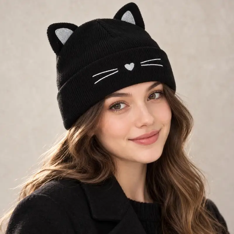 2026 New Pull-On Winter Hat with Pointed Ears and Deep Cold-Weather Coverage