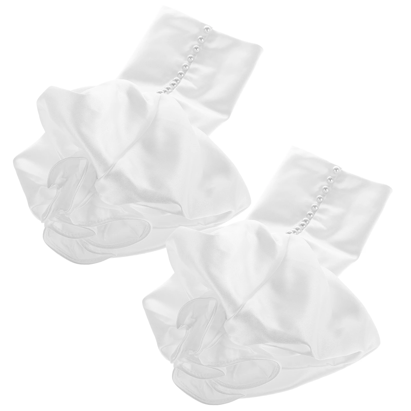 

Removable White Satin Puff Sleeves Detachable Bridal Arm Covers Korean Style Wedding Dress Accessories Bridal Dress Sleeves