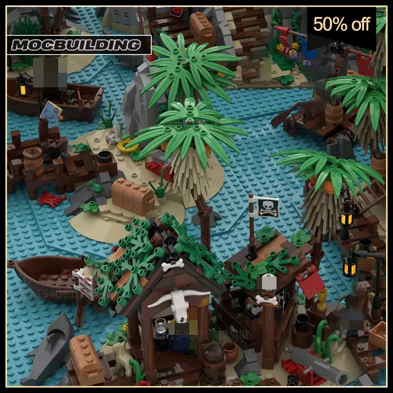 مجموعات حزمة جزر الفيلم MOC اللبنات القلعة نموذج التكنولوجيا الطوب لتقوم بها بنفسك تجميع جمع العمارة اللعب هدية عيد الميلاد