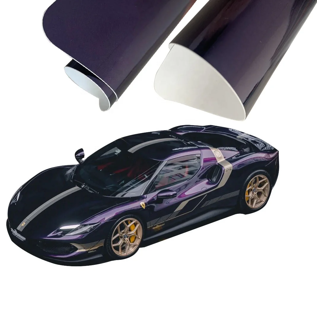 

PET Midnight Purple Metallic Car Full Body Decoration Vinyl Film PVC Auto Car Wrap Self Healing Car Color PPF Changing Film