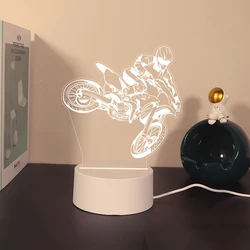 Motorcycle Modern  Night Light Children'S Room Decor Kids Birthday Gift Creative Table Bedside Lamp