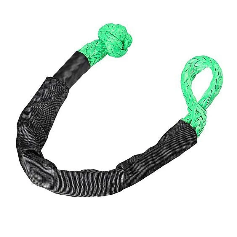 15T Break Strength Synthetic Soft Shackle Rugged Shackles With Protective Sleeve Tow Rope For Vehicle Recovery