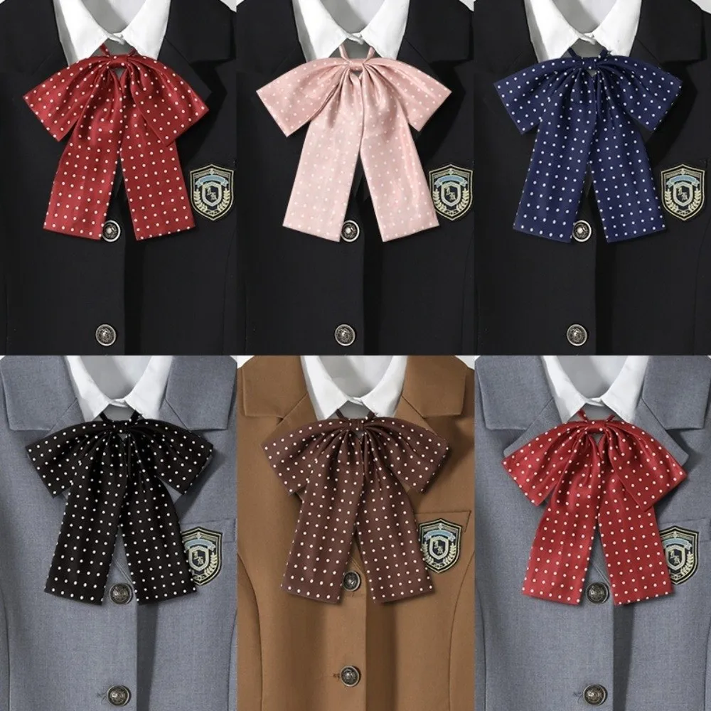 Polka Dot Pattern Bow Tie Necktie Colorful Design Bowsknot Collar Style Lolita Bow Tie Women's Size Adjustable Length