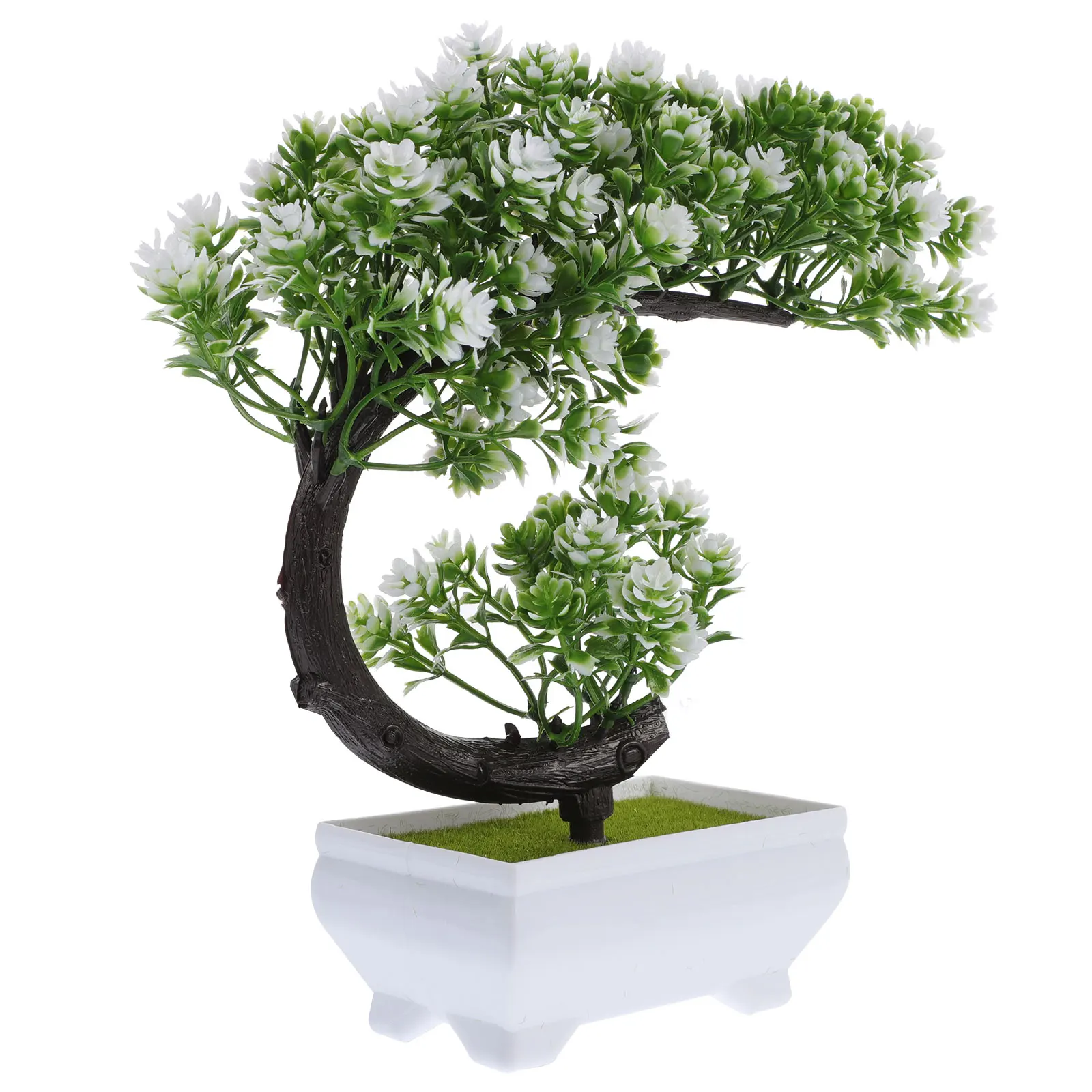 

3 Pcs Artificial Bonsai Simulation Plant Ornament White Fake Potted Decor Home Office School Car Environmentally Friendly