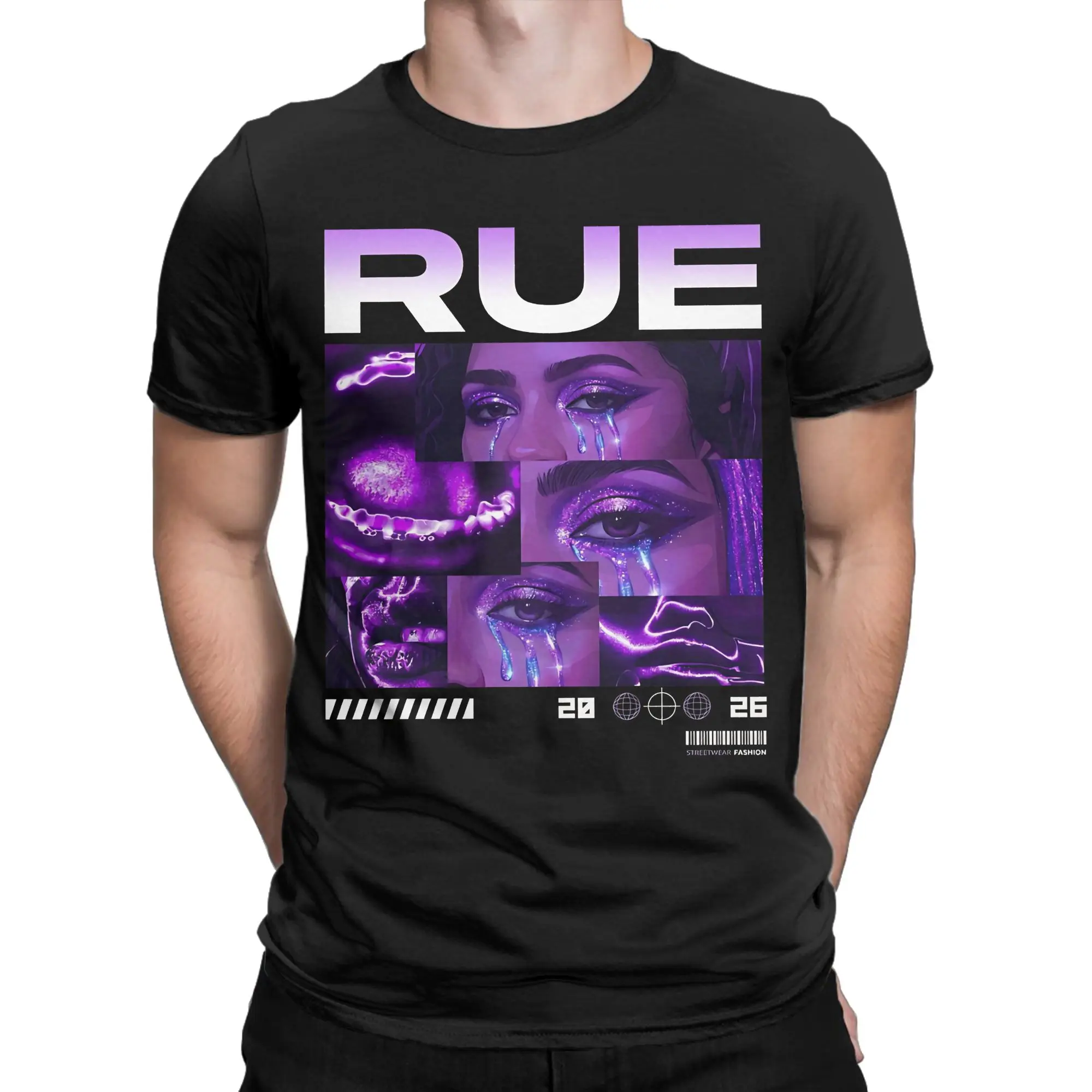 Camiseta de algodón Rue para hombre, camisetas de verano Euphorias Streetwear, camiseta de moda, ropa barata de gran tamaño