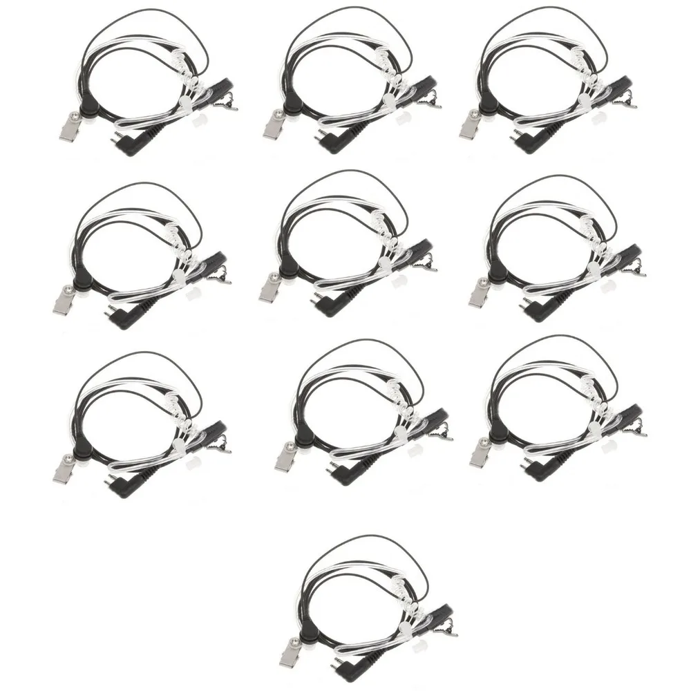 

10pcs 2-Pin Air Tube Earpiece PTT Mic Headset Microphone for Motorola GP68 GP88 GP88S EP450 GP300 CP040 CP140 CP180 CP200 Radio