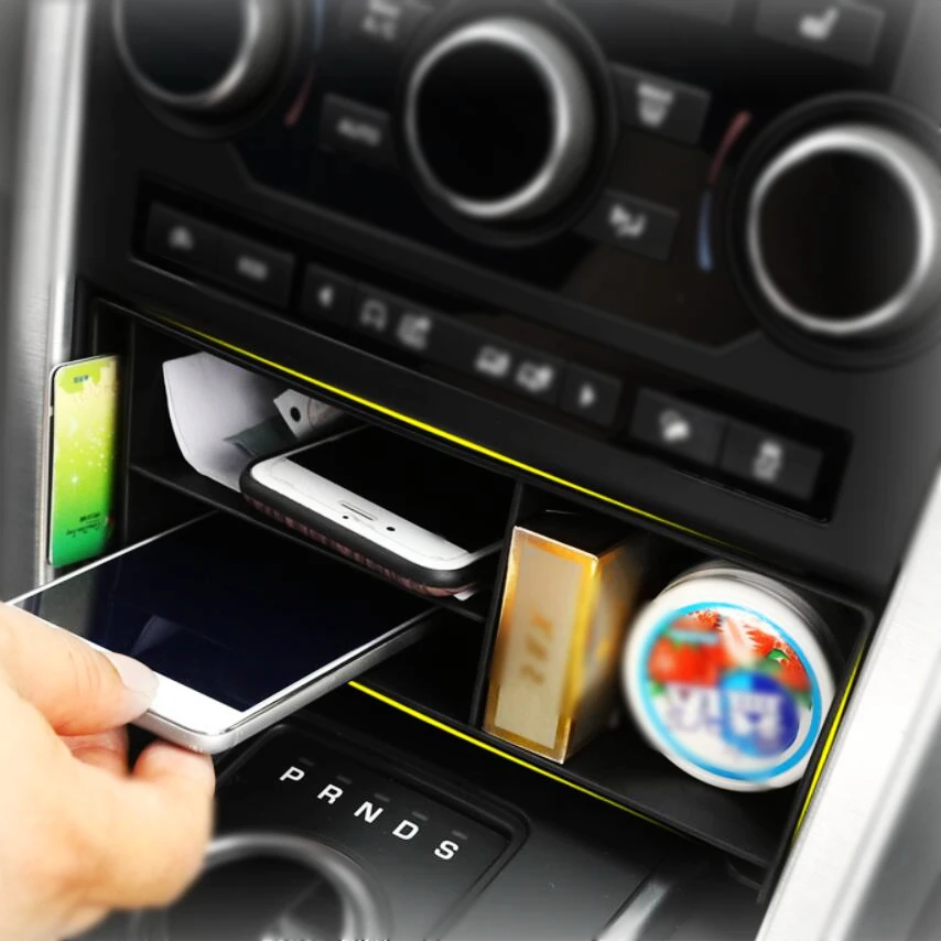 

Plastic Central Control Storage Container Box Cover Phone Holder Fit For Land Rover Discovery Sport 2015 - 2023 Car Accessories