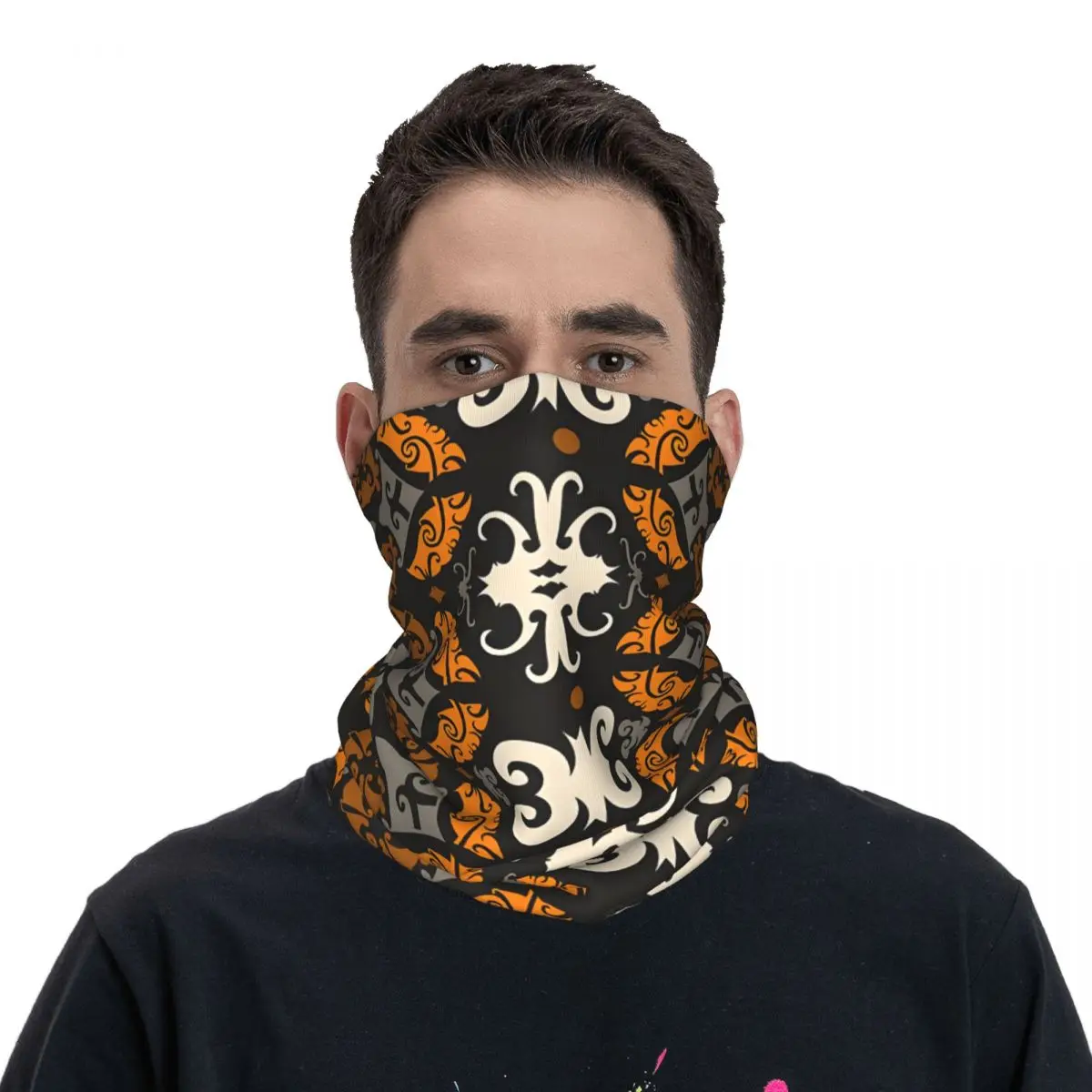 Dayak modello etnico Bandana collo sciarpa bianca multiuso copricapo pesca Unisex adulto inverno