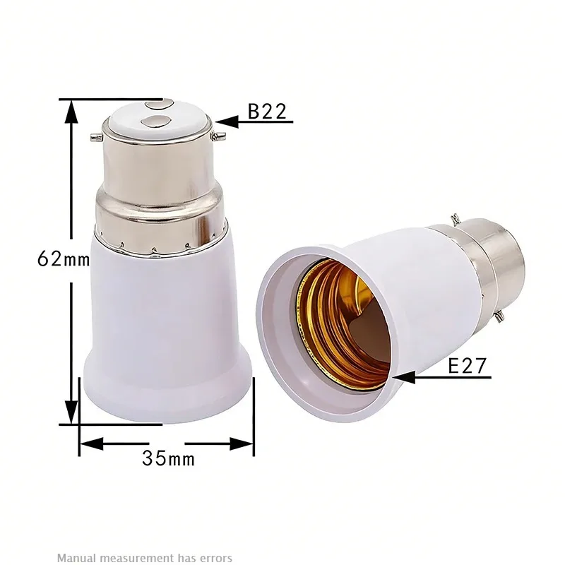 6pcs For Universal E27 Female to B22 Male Light Bulb Adapter – Converts Screw to Bayonet Fitting